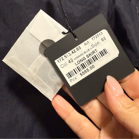 Sarah Pacini NWT Winning Blue Linen Blend Maxi Skirt - Size 3 - Picture 3 of 11